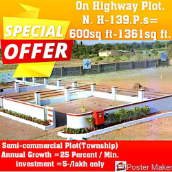 On Highway Plot For Sale In City 